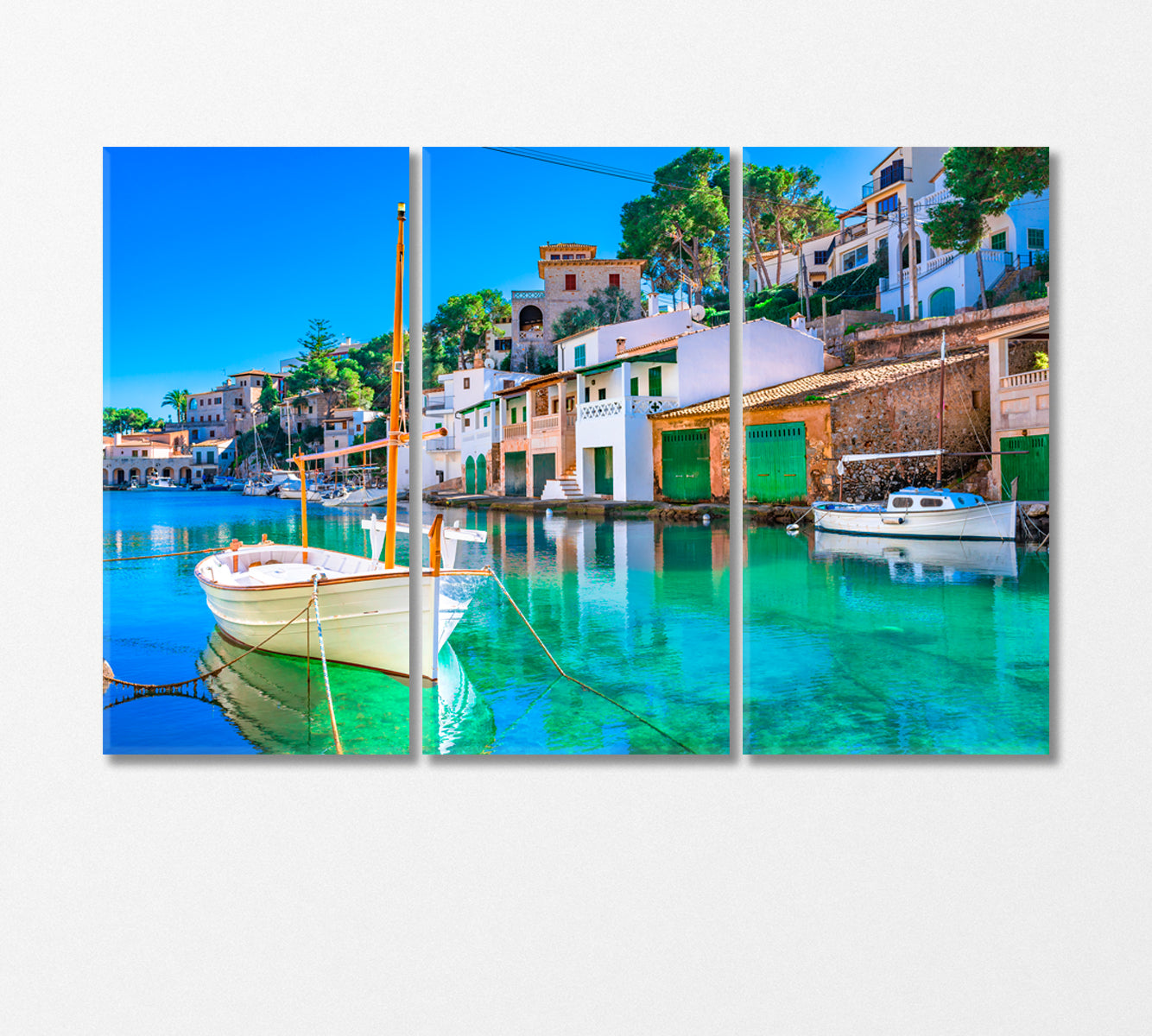 Old Fishing Village Cala Figuera Spain Canvas Print-Canvas Print-CetArt-3 Panels-36x24 inches-CetArt