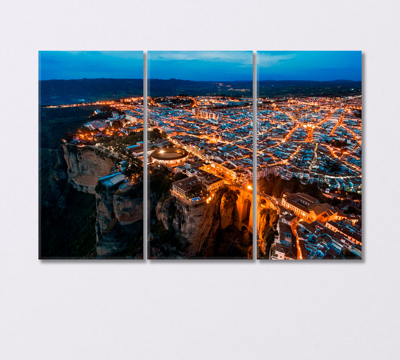 Ronda City Gorge Spain Canvas Print-Canvas Print-CetArt-3 Panels-36x24 inches-CetArt