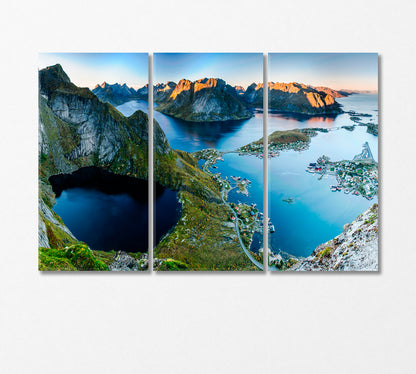 Reine Village Lofoten Islands Norway Canvas Print-Canvas Print-CetArt-3 Panels-36x24 inches-CetArt