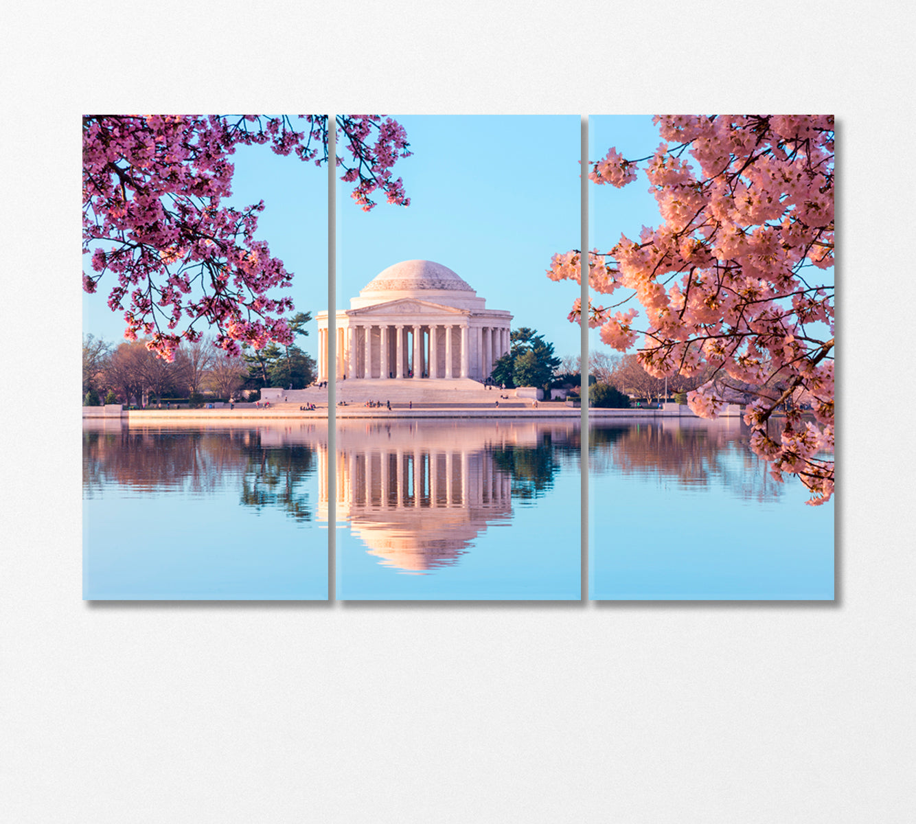 Rising Sun Illuminates Jefferson Memorial Washington USA Canvas Print-Canvas Print-CetArt-3 Panels-36x24 inches-CetArt