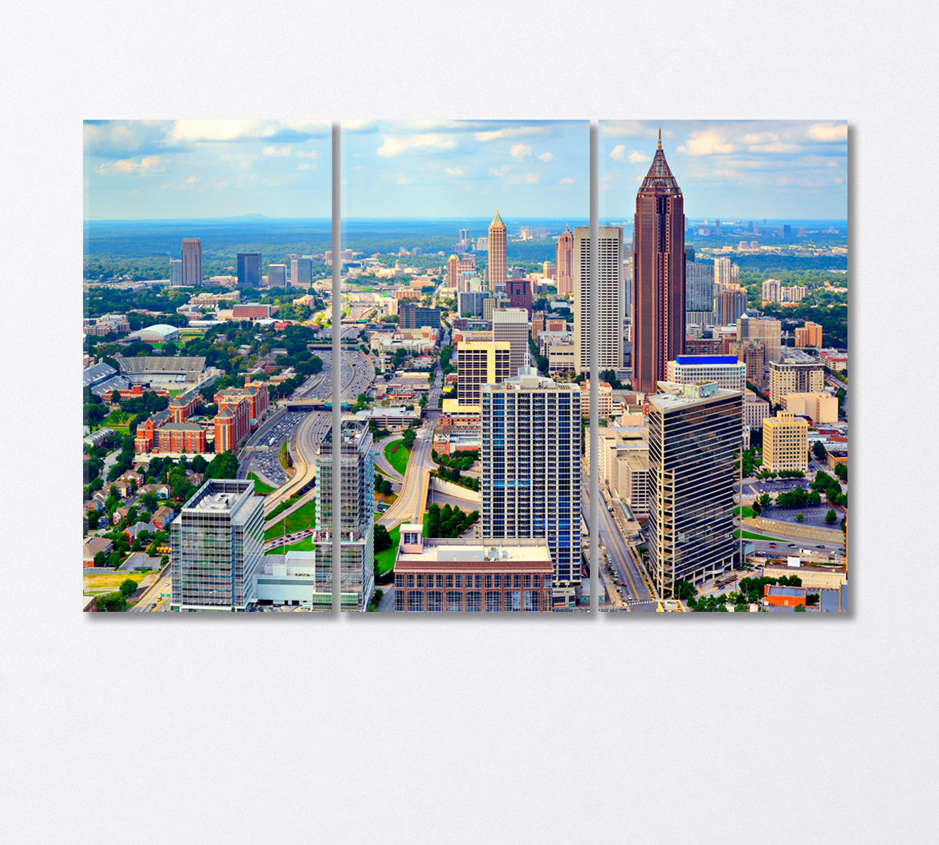 Downtown Atlanta Georgia USA Canvas Print-Canvas Print-CetArt-3 Panels-36x24 inches-CetArt