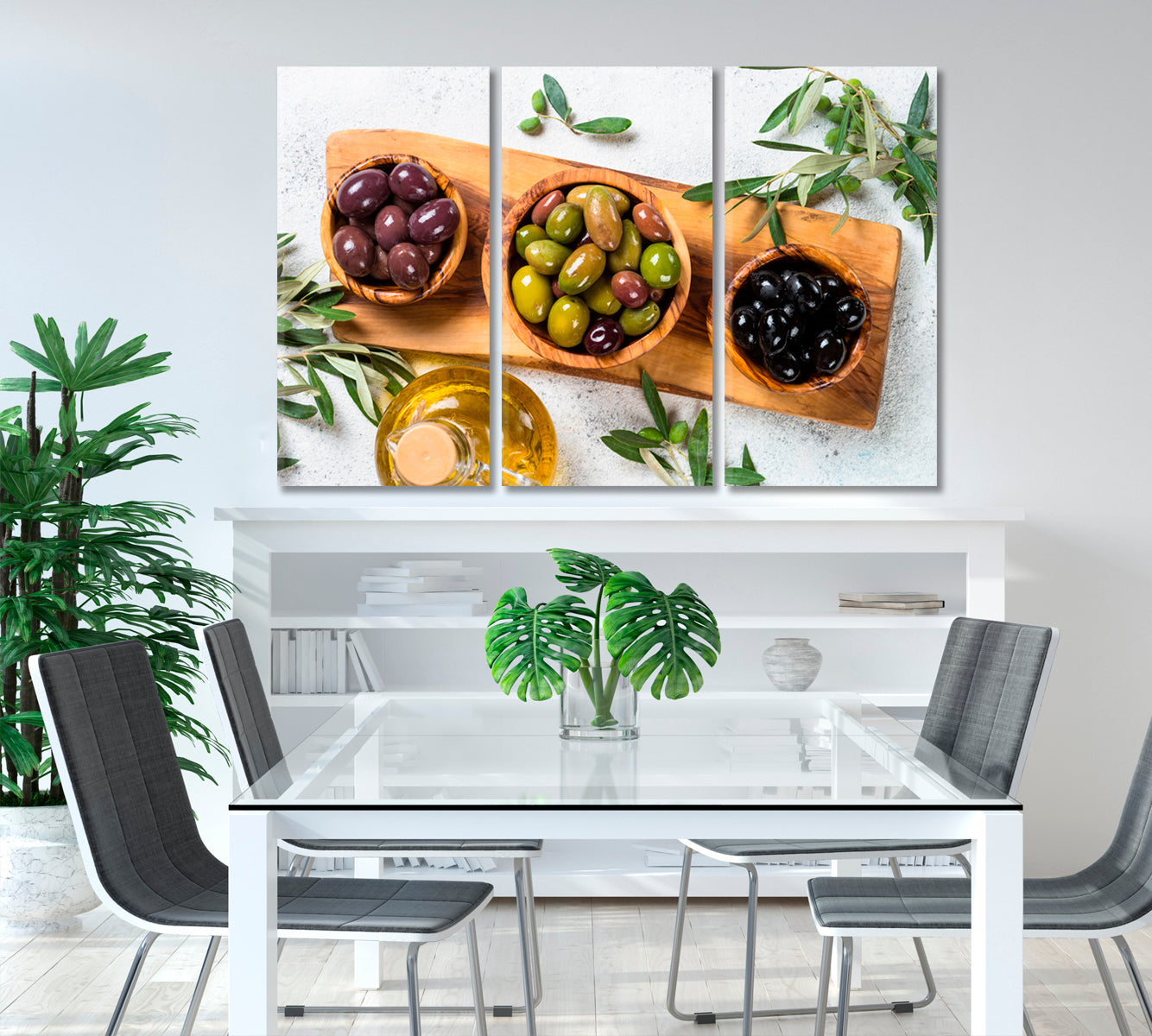 Black And Green Olives Canvas Print-Canvas Print-CetArt-1 Panel-24x16 inches-CetArt