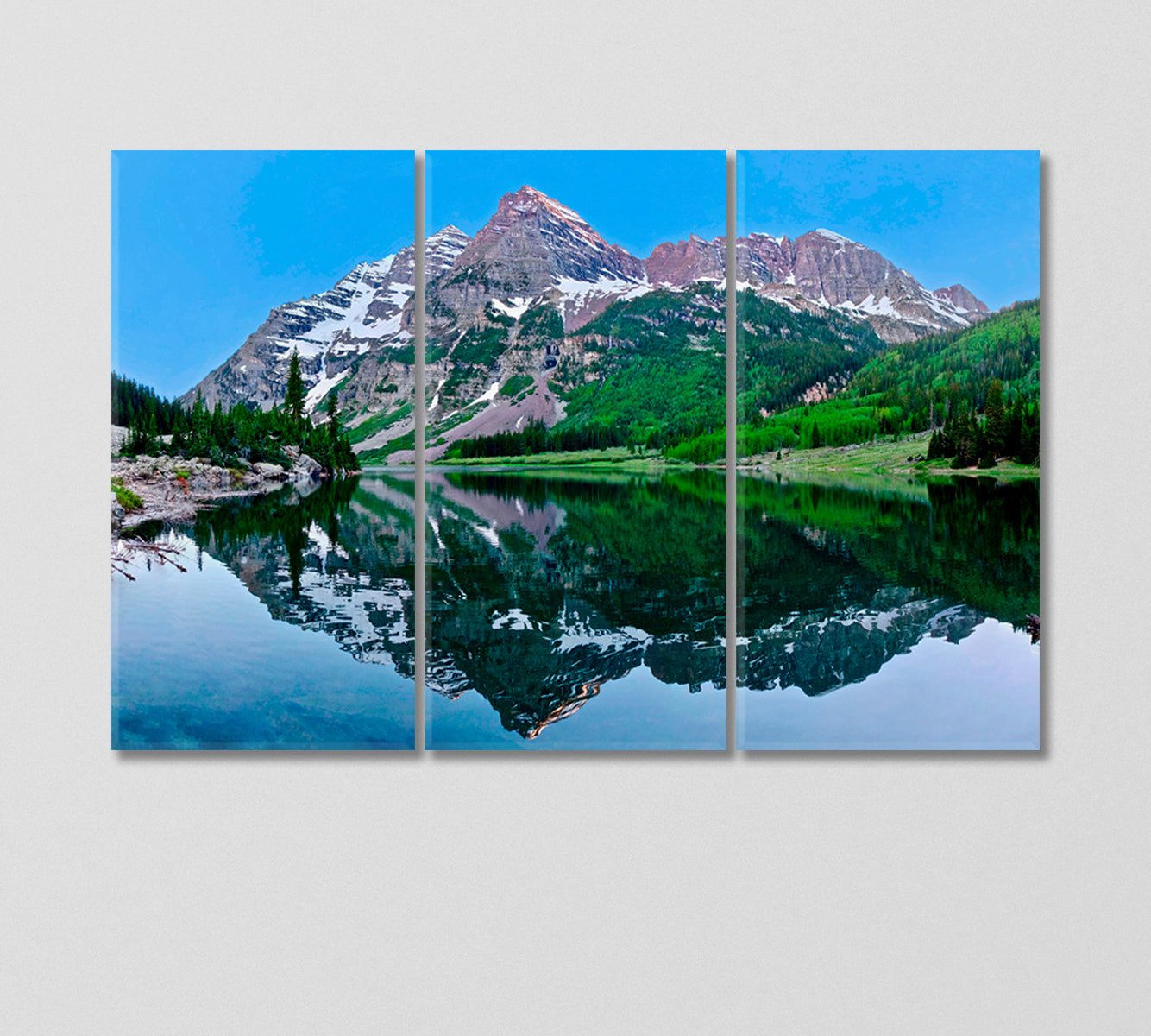 Maroon Bells USA Canvas Print-Canvas Print-CetArt-3 Panels-36x24 inches-CetArt