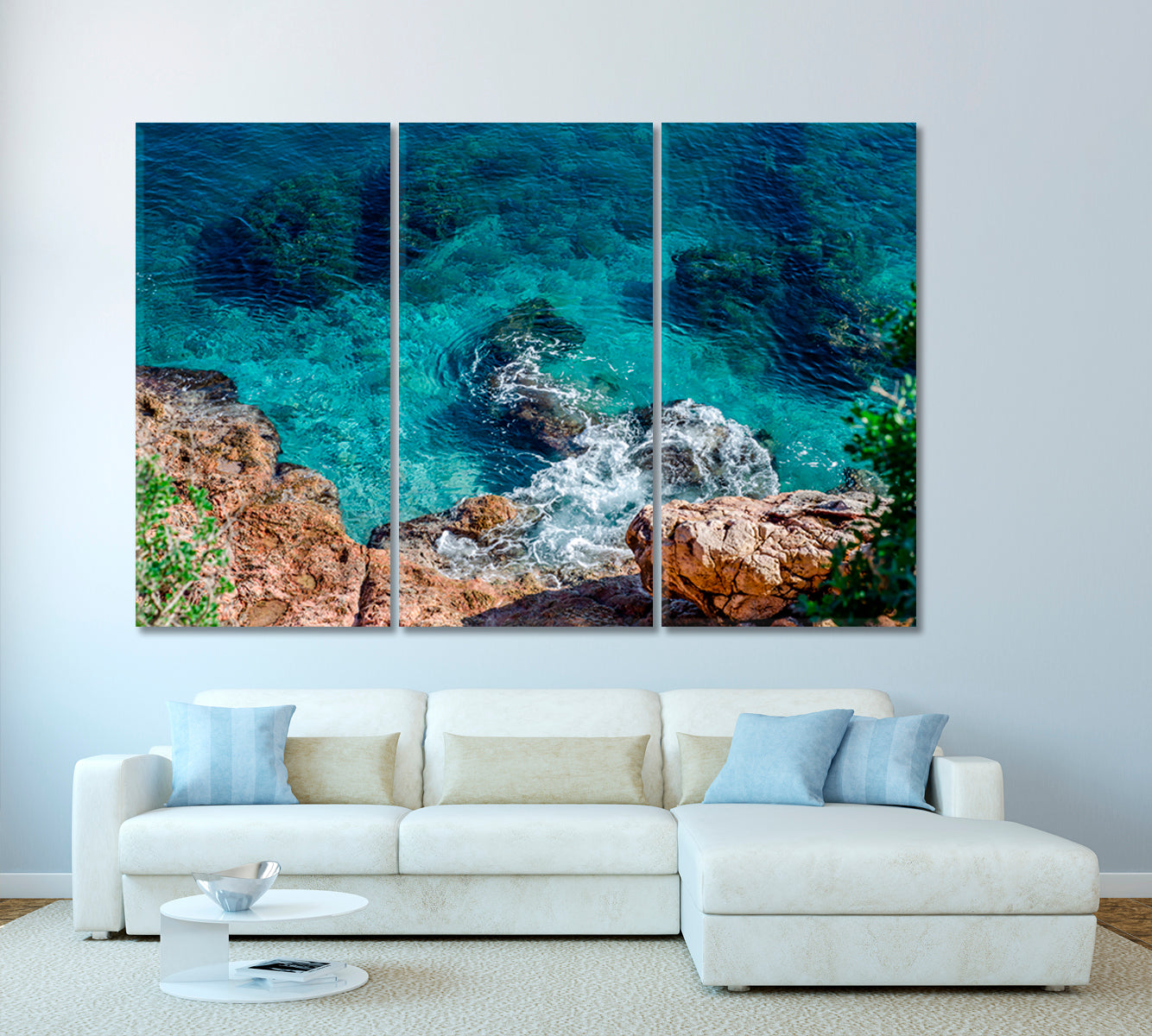 Athens Azure Sea Greece Canvas Print-Canvas Print-CetArt-1 Panel-24x16 inches-CetArt