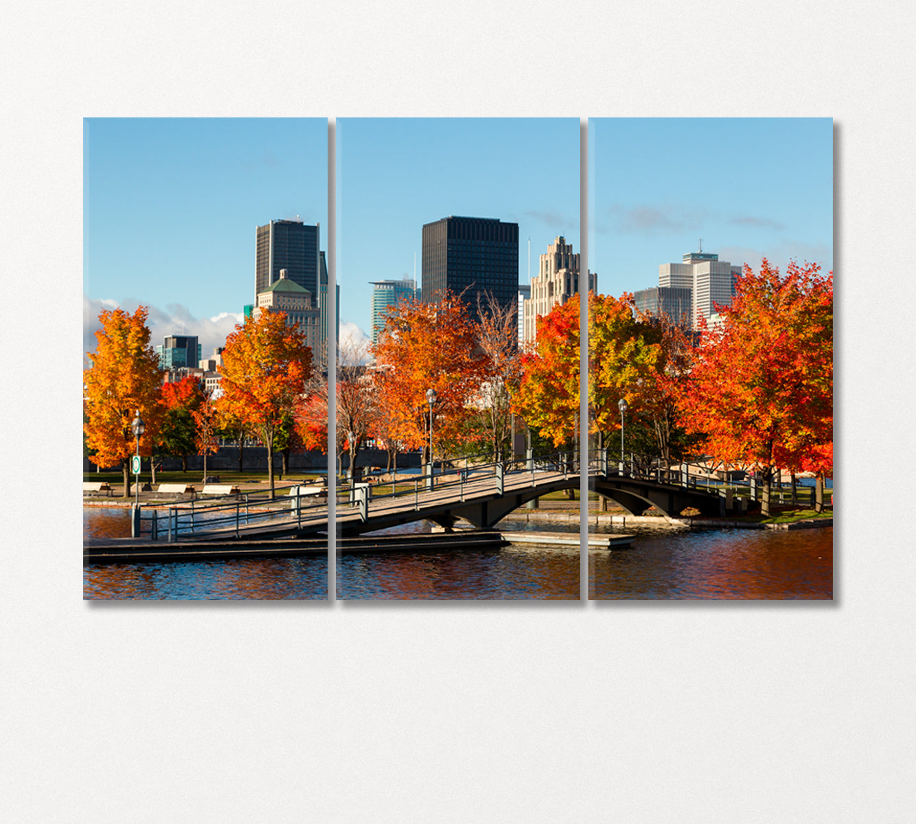 Autumn in Montreal Canada Canvas Print-CetArt-3 Panels-36x24 inches-CetArt