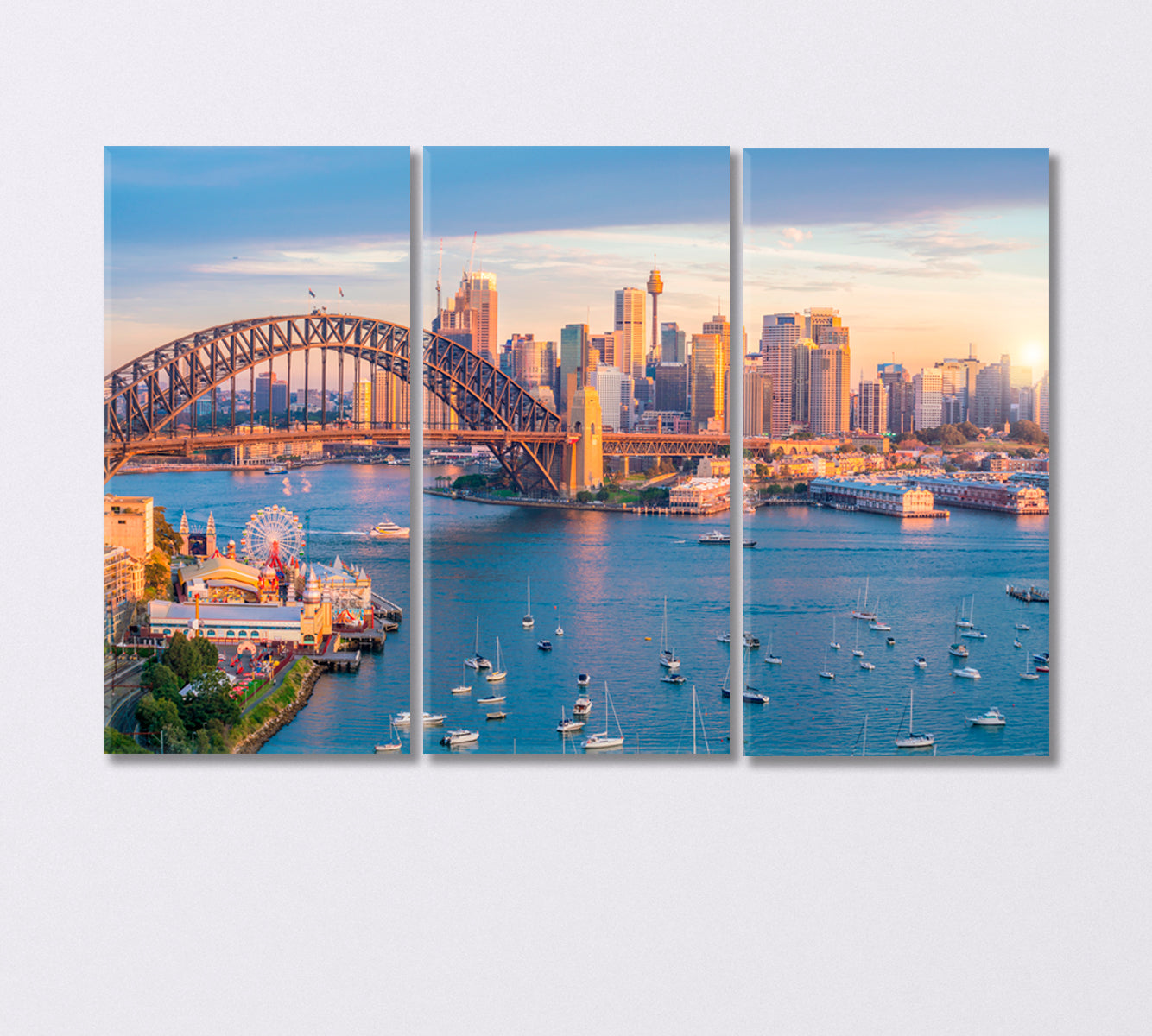 Sydney City Center Australia Canvas Print-Canvas Print-CetArt-3 Panels-36x24 inches-CetArt