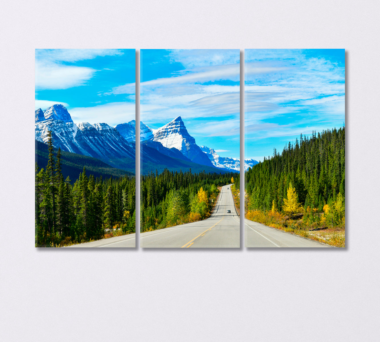 Road 93 Jasper National Park Canada Canvas Print-Canvas Print-CetArt-3 Panels-36x24 inches-CetArt