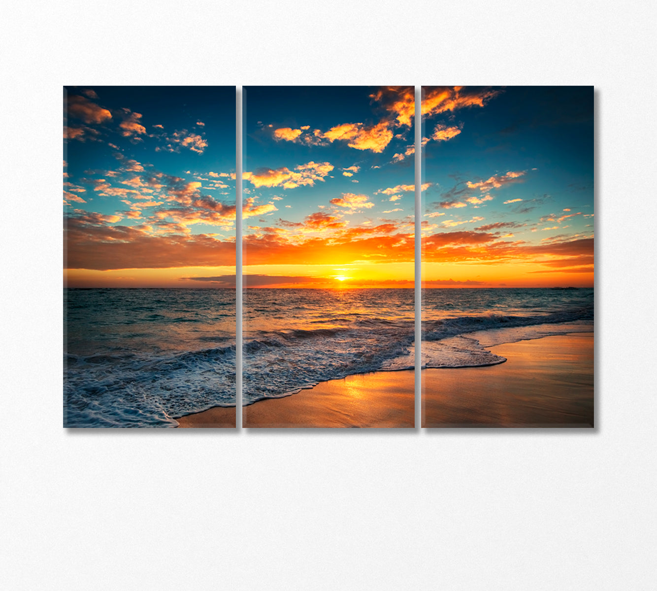 Sunrise over the Beach Punta Cana Canvas Print-Canvas Print-CetArt-3 Panels-36x24 inches-CetArt