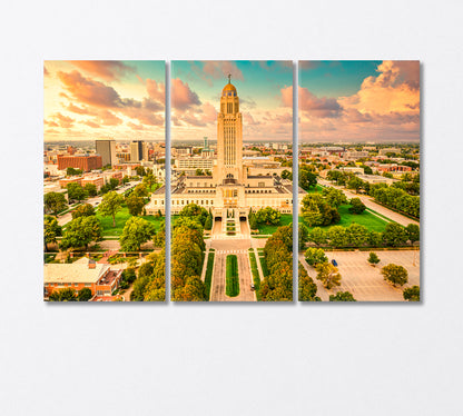 Nebraska State Capitol USA Canvas Print-Canvas Print-CetArt-3 Panels-36x24 inches-CetArt