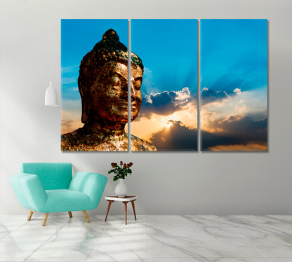 Asia Gold Buddha Canvas Print-Canvas Print-CetArt-1 Panel-24x16 inches-CetArt