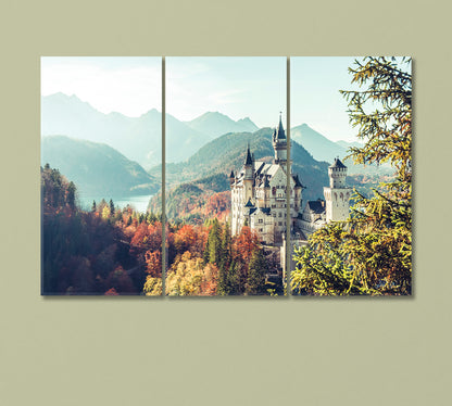 Neuschwanstein Castle Germany Canvas Print-Canvas Print-CetArt-3 Panels-36x24 inches-CetArt