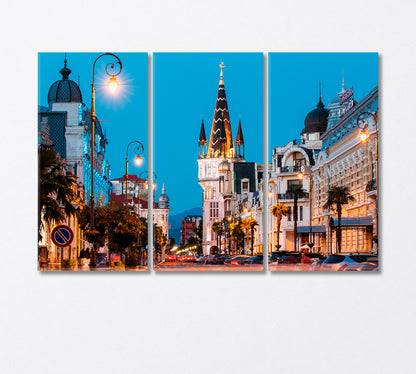 Evening Batumi Georgia Canvas Print-Canvas Print-CetArt-3 Panels-36x24 inches-CetArt