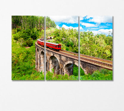 Railway Bridge of Nine Arches Sri Lanka Canvas Print-Canvas Print-CetArt-3 Panels-36x24 inches-CetArt