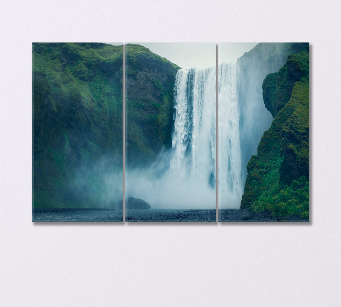 The Majestic Skogafoss Waterfall Iceland Canvas Print-Canvas Print-CetArt-3 Panels-36x24 inches-CetArt