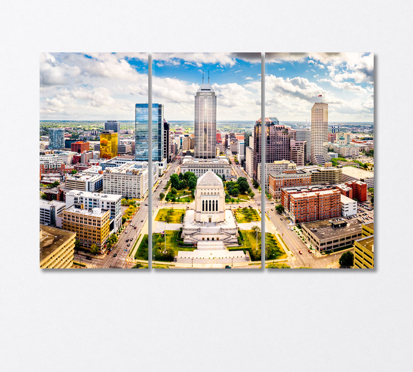 World War Memorial Indianapolis USA Canvas Print-Canvas Print-CetArt-3 Panels-36x24 inches-CetArt