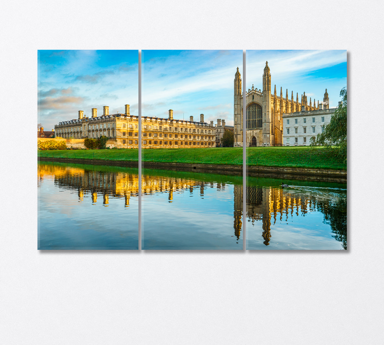 King's Chapel in Cambridge UK Canvas Print-Canvas Print-CetArt-3 Panels-36x24 inches-CetArt