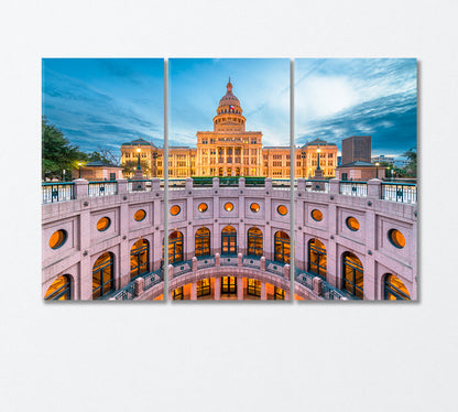 Texas State Capitol in Austin USA Canvas Print-Canvas Print-CetArt-3 Panels-36x24 inches-CetArt