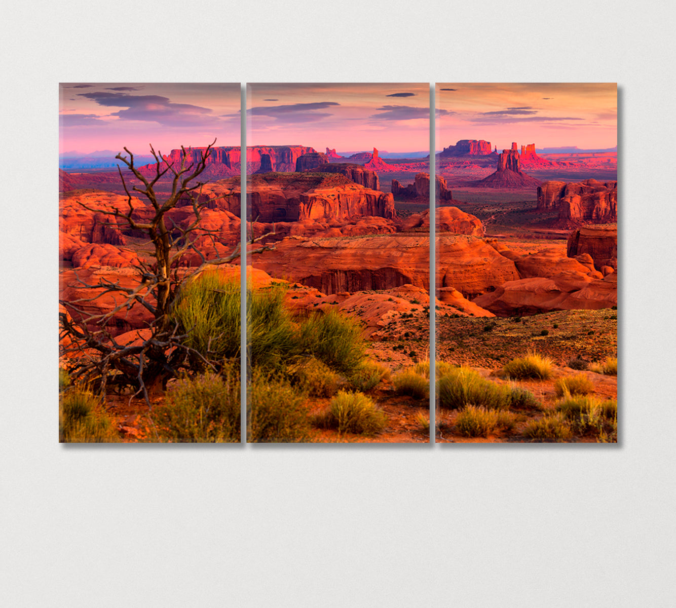 Sunrise in Hunts Mesa Arizona USA Canvas Print-Canvas Print-CetArt-3 Panels-36x24 inches-CetArt