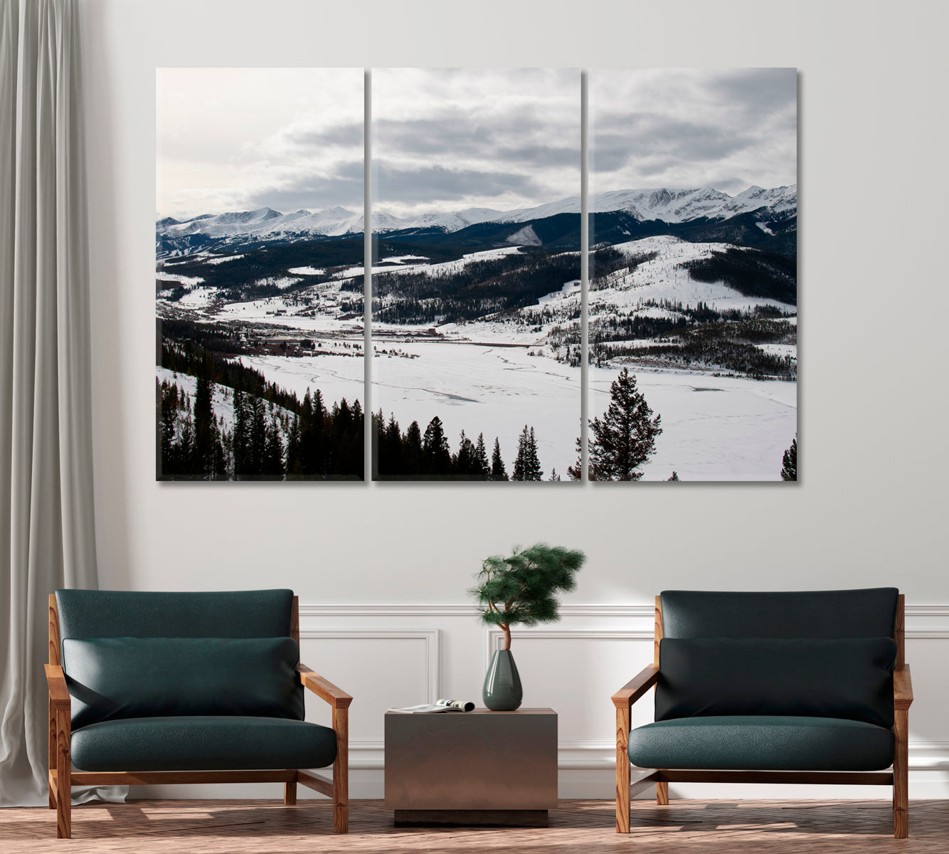 Snow Covered Mountains Colorado USA Canvas Print-Canvas Print-CetArt-1 Panel-24x16 inches-CetArt