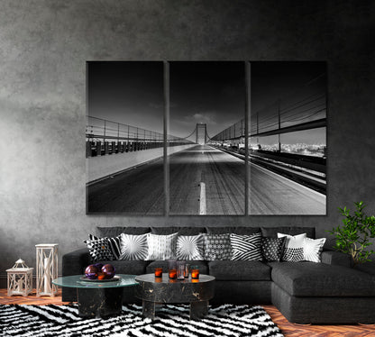 Vincent Thomas Bridge Los Angeles California Canvas Print-Canvas Print-CetArt-1 Panel-24x16 inches-CetArt