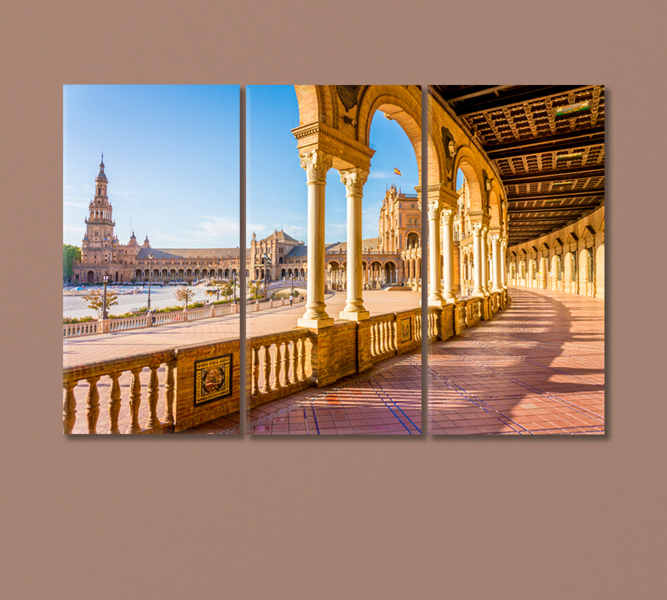 Spain Square Canvas Print-CetArt-3 Panels-36x24 inches-CetArt