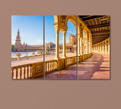 Spain Square Canvas Print-CetArt-3 Panels-36x24 inches-CetArt