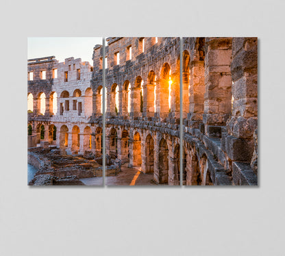 Roman Amphitheater Arenas Pula Croatia Canvas Print-Canvas Print-CetArt-3 Panels-36x24 inches-CetArt