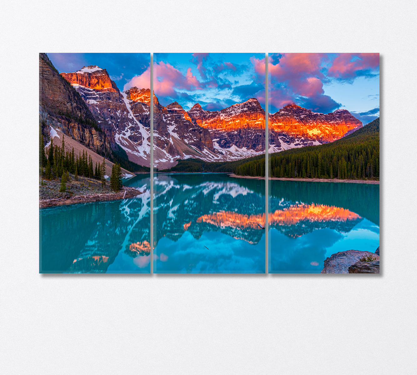 Moraine Lake in Banff National Park Canvas Print-Canvas Print-CetArt-3 Panels-36x24 inches-CetArt