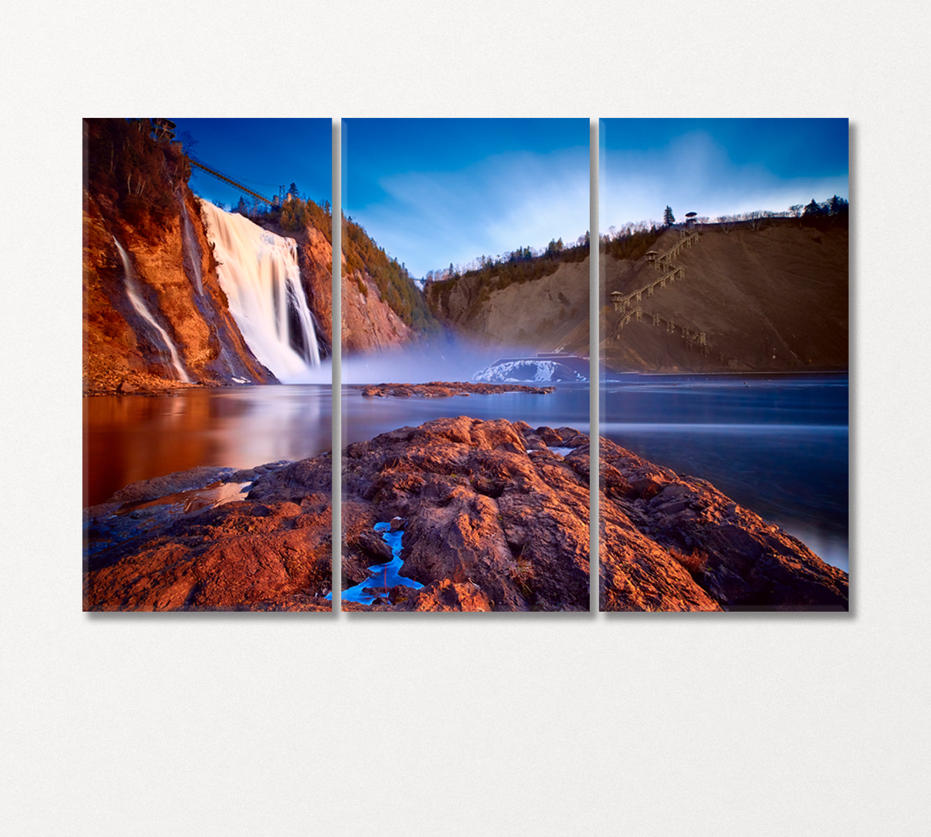 Montmorency Falls Canada Canvas Print-Canvas Print-CetArt-3 Panels-36x24 inches-CetArt