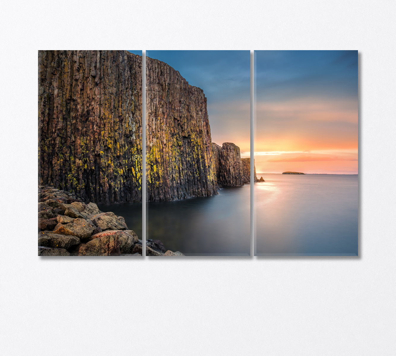 Dyrholaey Rocks at Sunset South Coast of Iceland Canvas Print-Canvas Print-CetArt-3 Panels-36x24 inches-CetArt