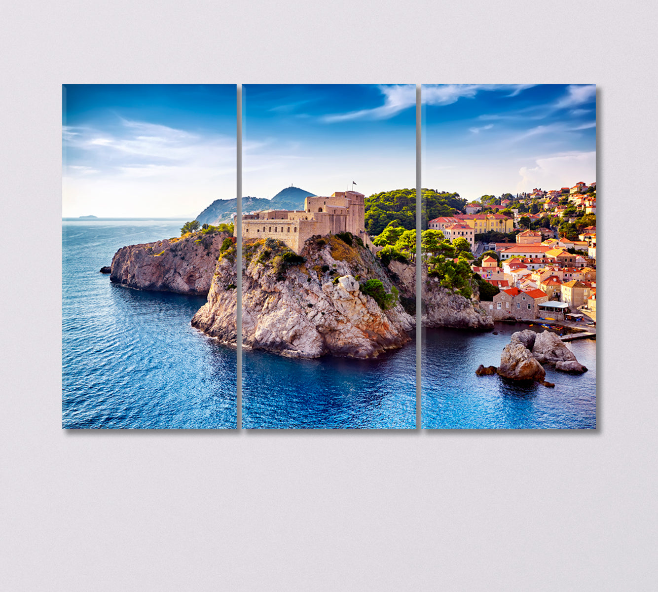 Lovrijenac Fortress in Dubrovnik Croatia Canvas Print-Canvas Print-CetArt-3 Panels-36x24 inches-CetArt