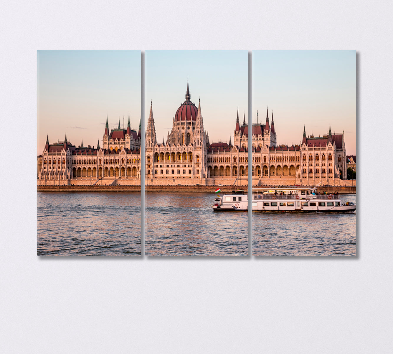 Parliament in Budapest Hungary Canvas Print-Canvas Print-CetArt-3 Panels-36x24 inches-CetArt