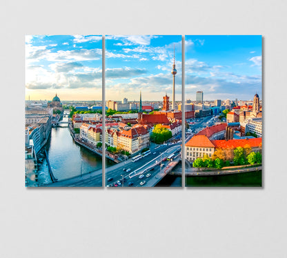 Berlin Cityscape Germany Canvas Print-Canvas Print-CetArt-3 Panels-36x24 inches-CetArt