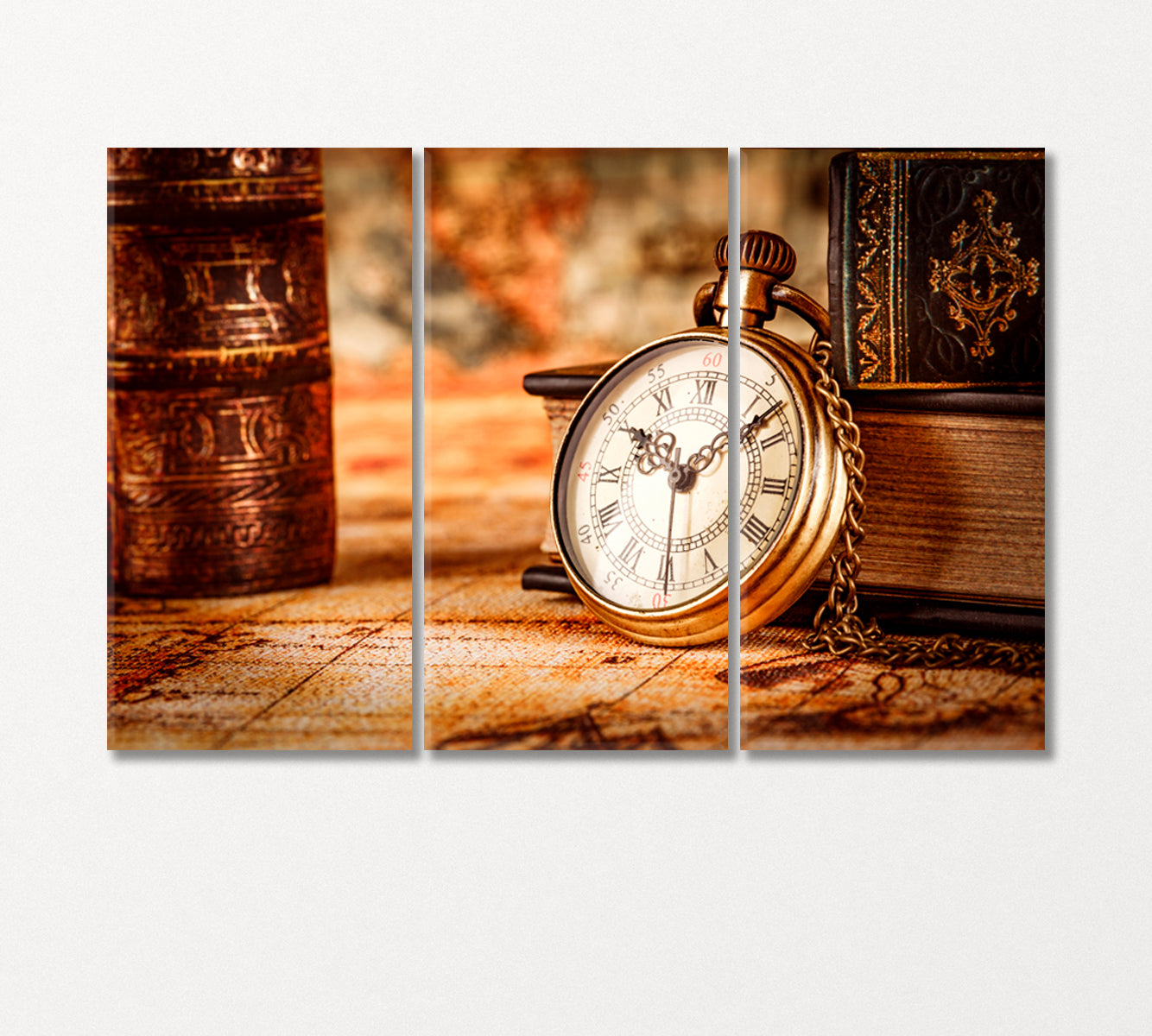 Antique Pocket Watch Canvas Print-Canvas Print-CetArt-3 Panels-36x24 inches-CetArt