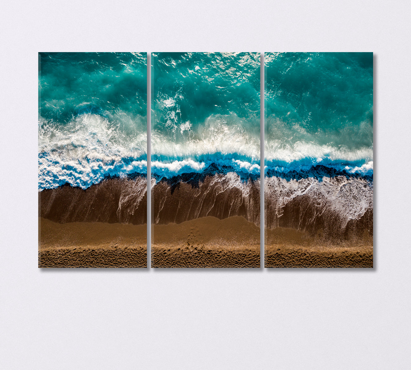 Sea Waves on Rhodes Island Greece Canvas Print-Canvas Print-CetArt-3 Panels-36x24 inches-CetArt