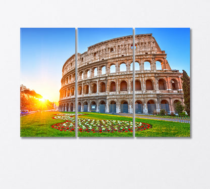 Colosseum at Sunrise Rome Italy Canvas Print-Canvas Print-CetArt-3 Panels-36x24 inches-CetArt