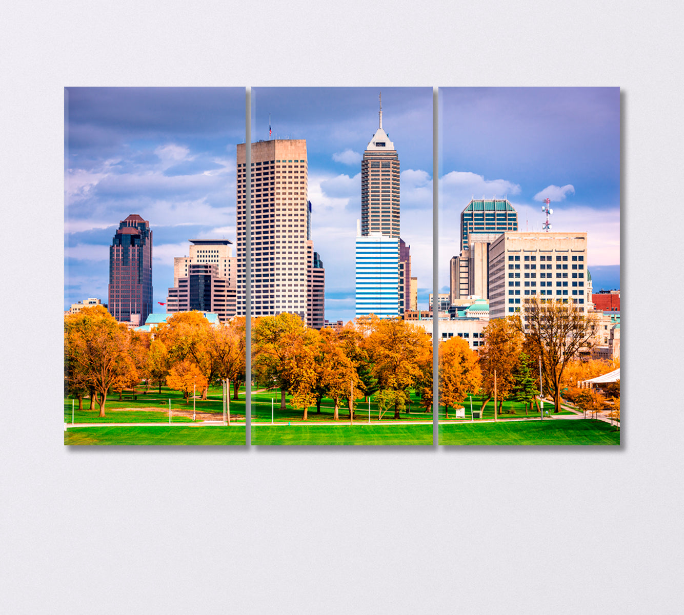 Autumn in Indiana USA Canvas Print-Canvas Print-CetArt-3 Panels-36x24 inches-CetArt