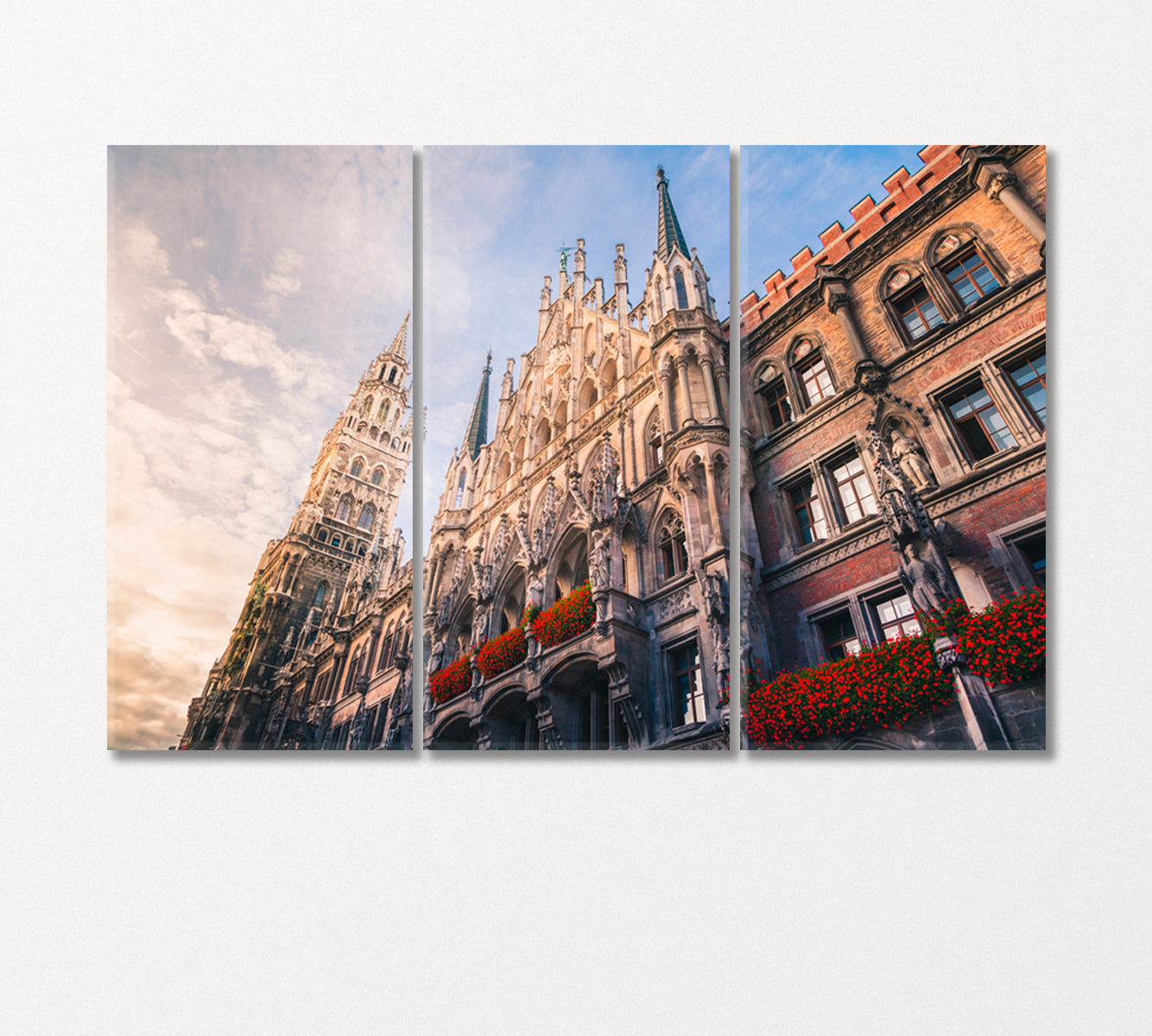 Marienplatz Munich Germany Canvas Print-Canvas Print-CetArt-3 Panels-36x24 inches-CetArt