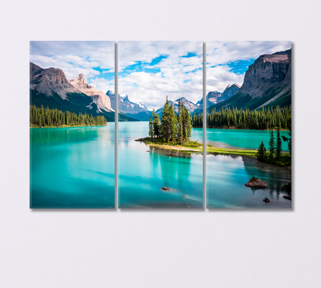 Jasper National Park with Maligne Lake Canada Canvas Print-Canvas Print-CetArt-3 Panels-36x24 inches-CetArt