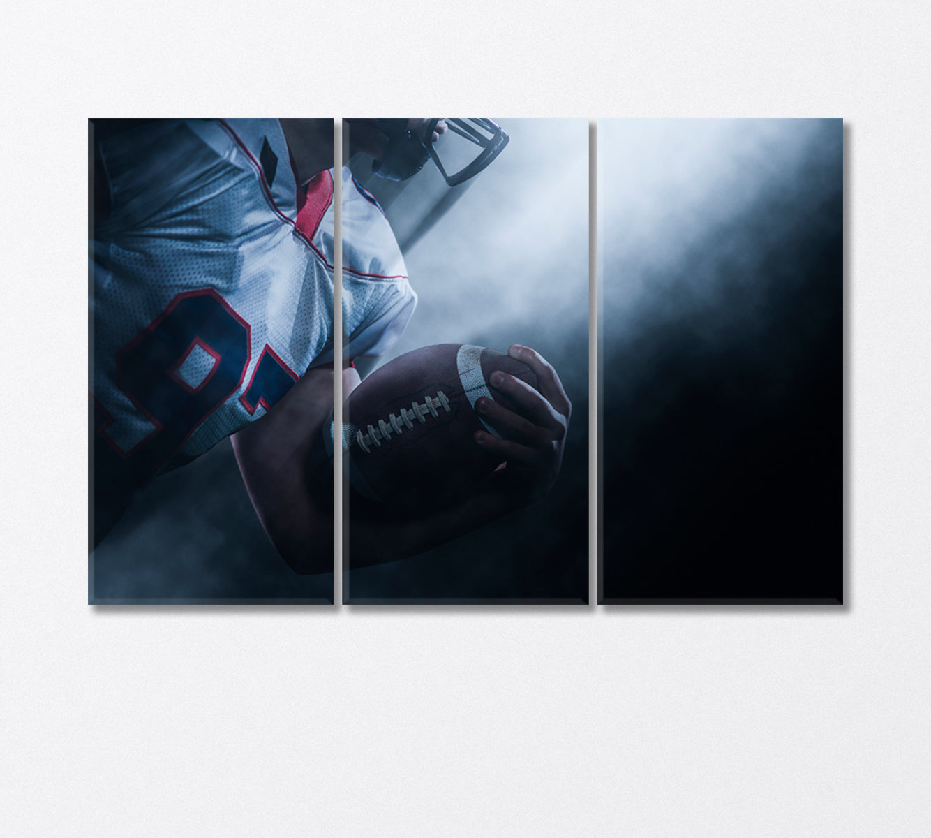 American Football Player Holding Ball Canvas Print-Canvas Print-CetArt-3 Panels-36x24 inches-CetArt