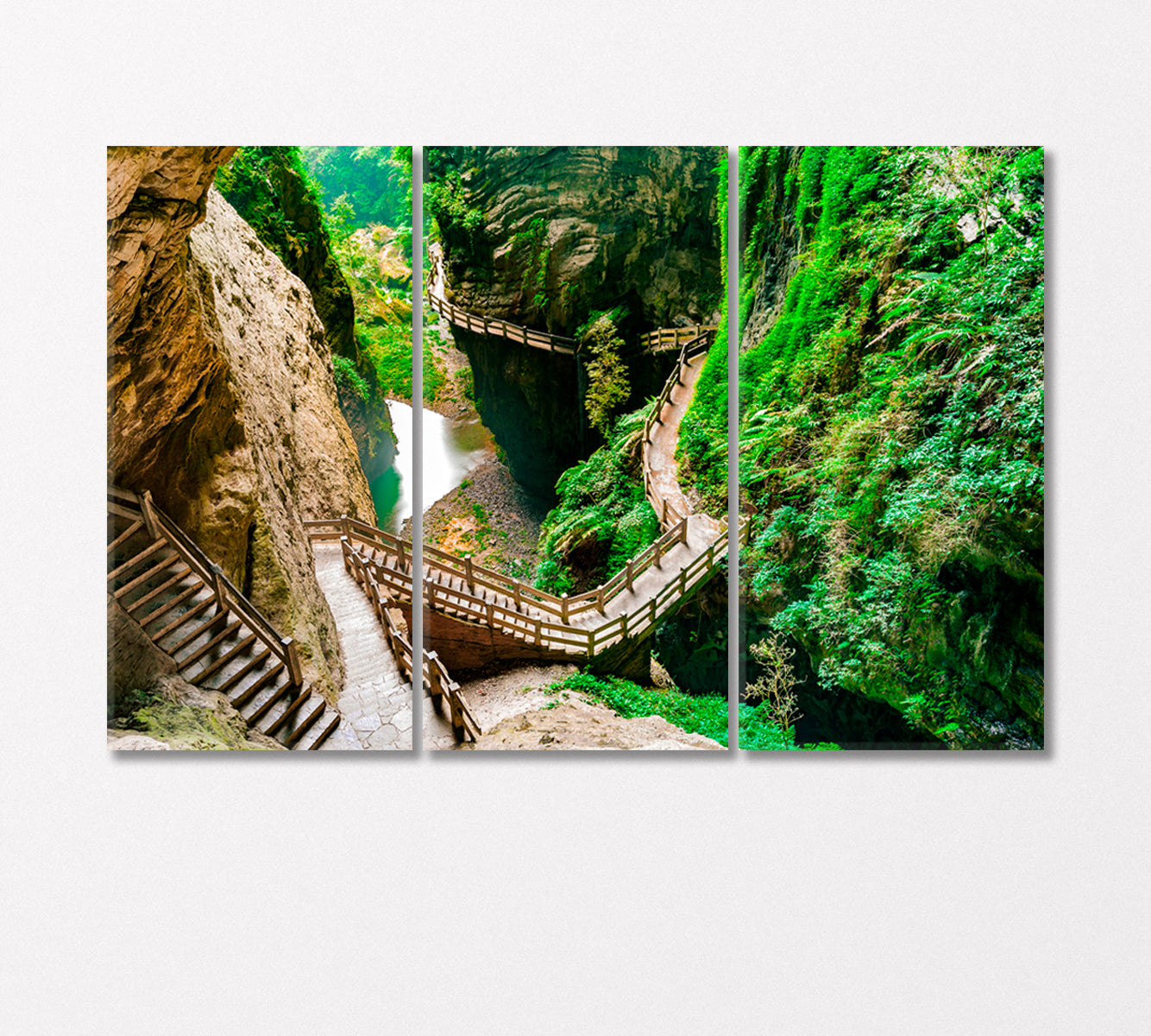 Wulong Karst China Canvas Print-Canvas Print-CetArt-3 Panels-36x24 inches-CetArt