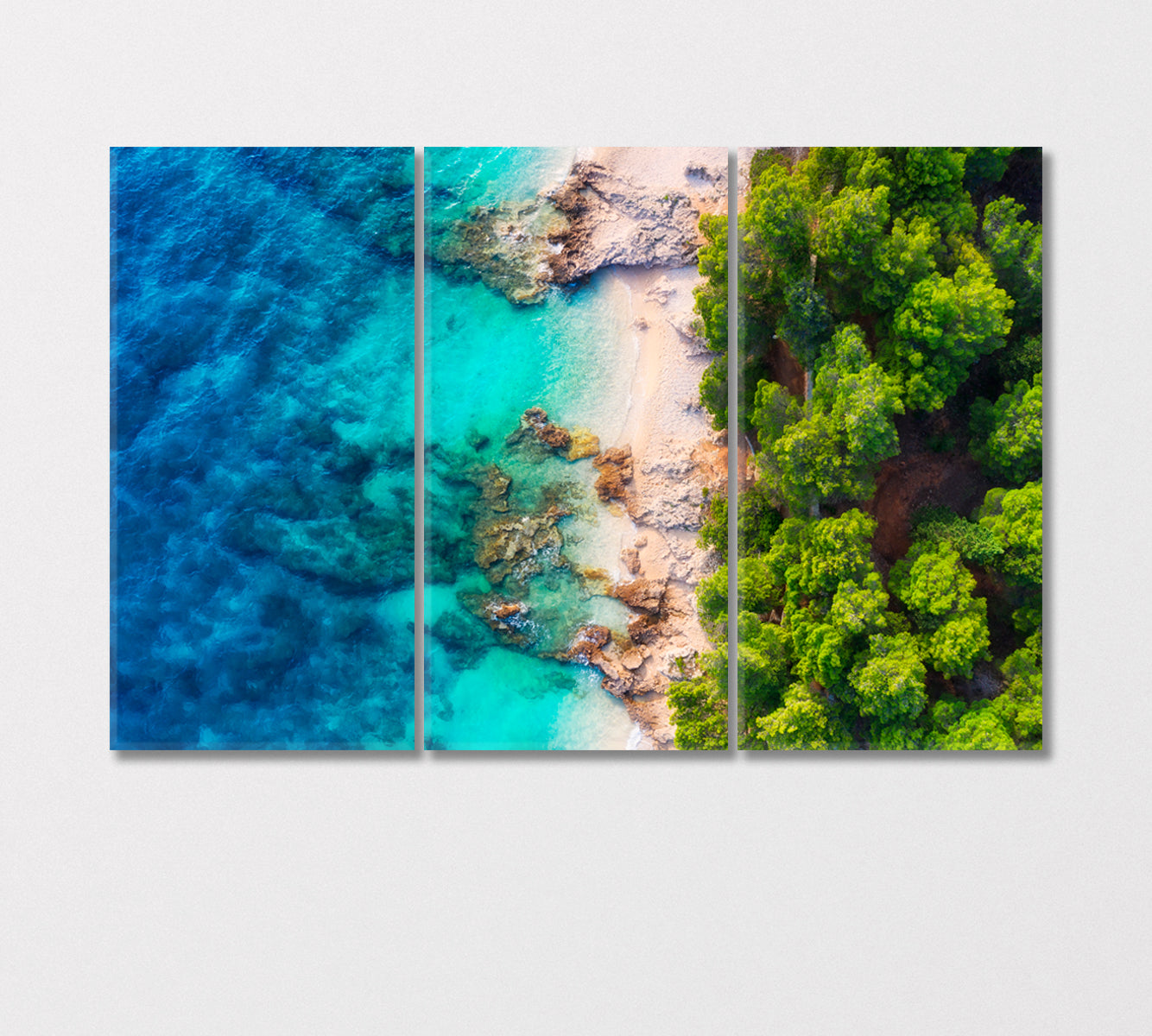 Croatia's Turquoise Coast Canvas Print-Canvas Print-CetArt-3 Panels-36x24 inches-CetArt