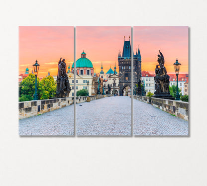 Prague Old Town Square at Sunrise Czech Republic Canvas Print-Canvas Print-CetArt-3 Panels-36x24 inches-CetArt