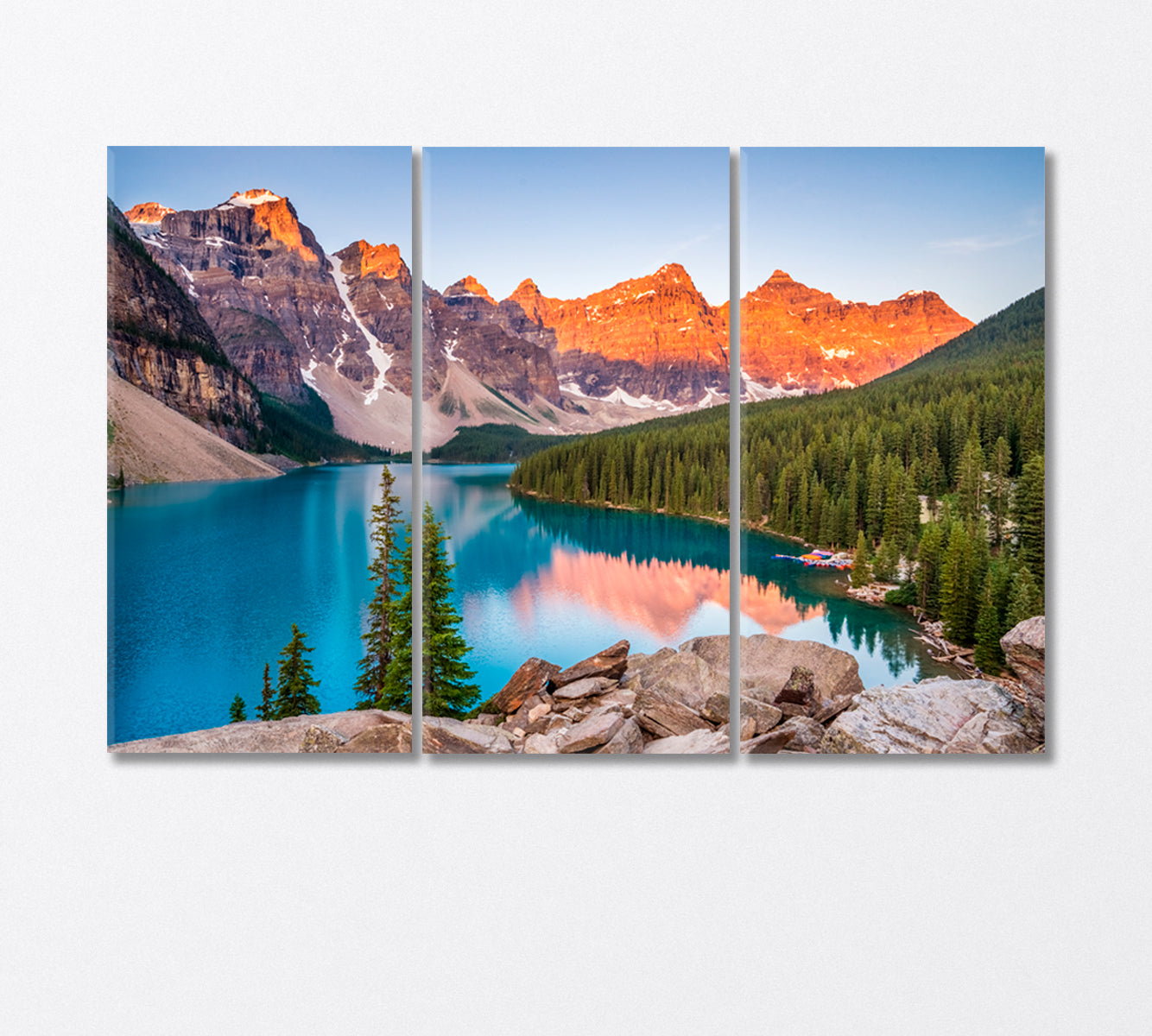 Sunrise over Moraine Lake Canada Canvas Print-Canvas Print-CetArt-3 Panels-36x24 inches-CetArt