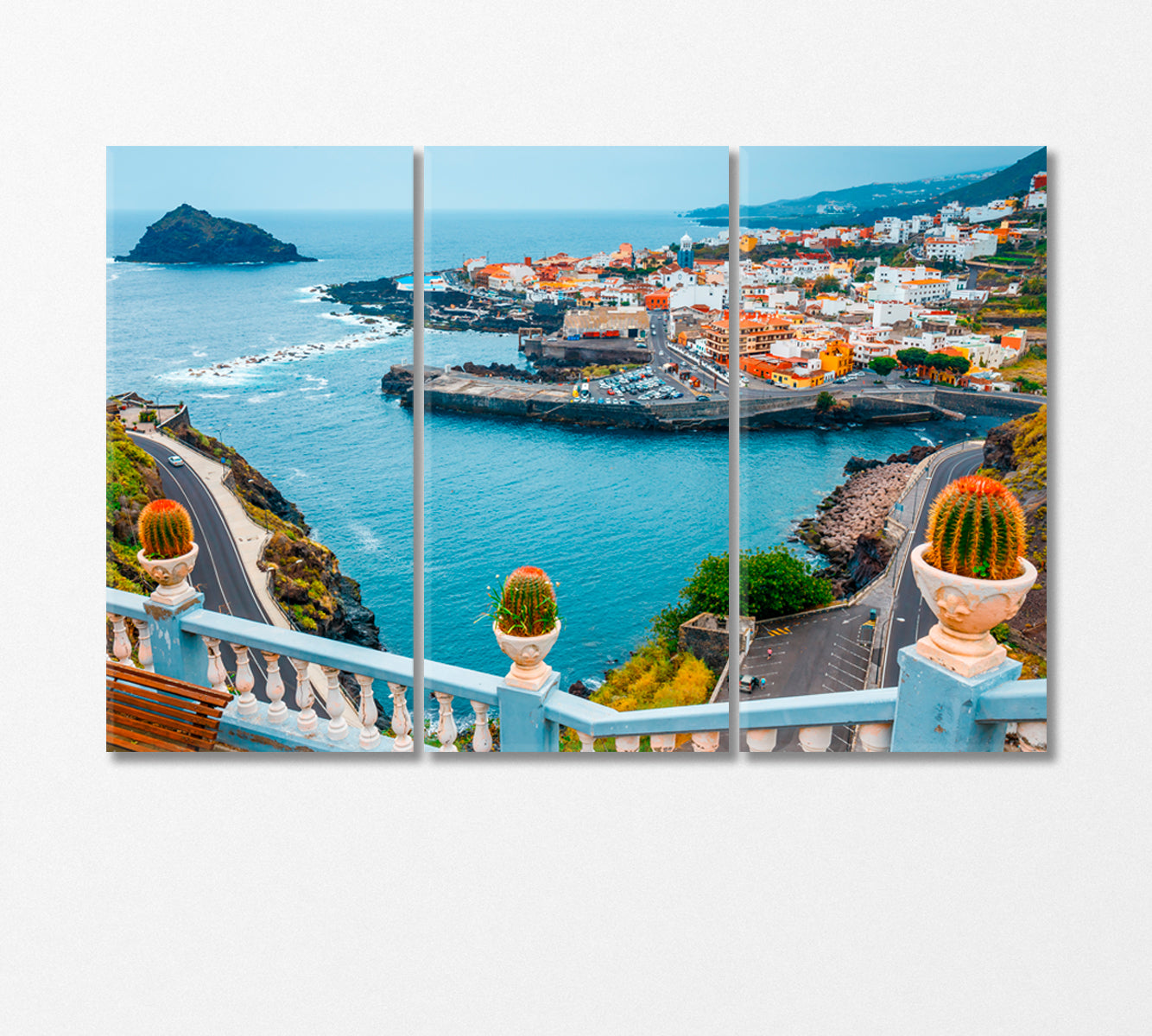 Garachico Town on Tenerife Island Canary Spain Canvas Print-Canvas Print-CetArt-3 Panels-36x24 inches-CetArt