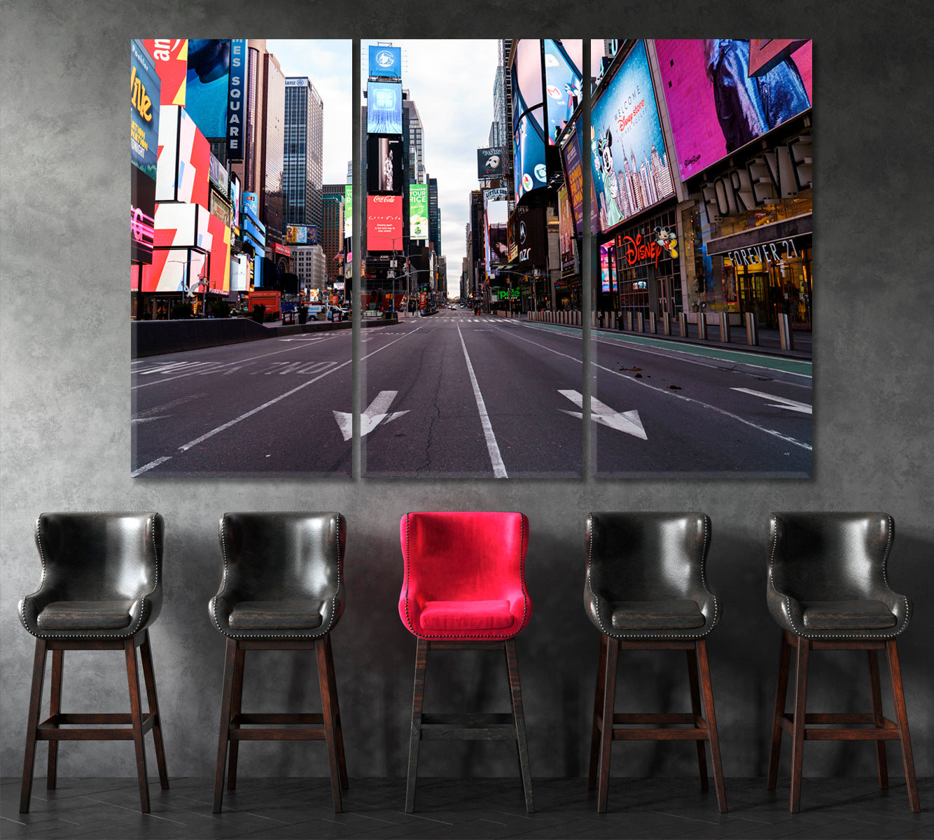 Time Square New York Canvas Print-Canvas Print-CetArt-5 Panels-36x24 inches-CetArt