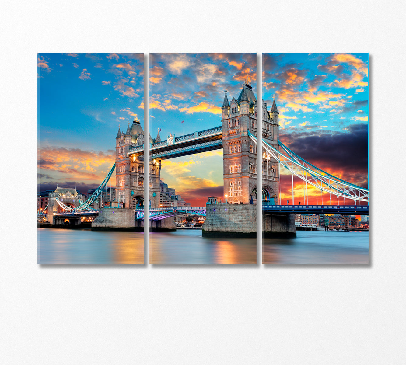 Tower Bridge in London UK Canvas Print-Canvas Print-CetArt-3 Panels-36x24 inches-CetArt