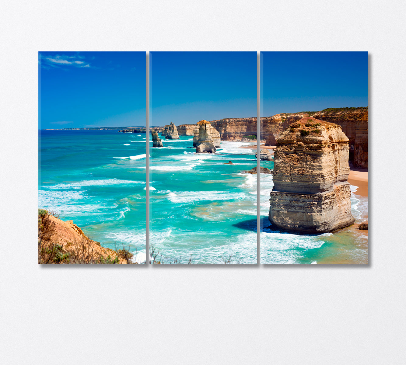 Mighty Rocks Twelve Apostles Australia Canvas Print-Canvas Print-CetArt-3 Panels-36x24 inches-CetArt