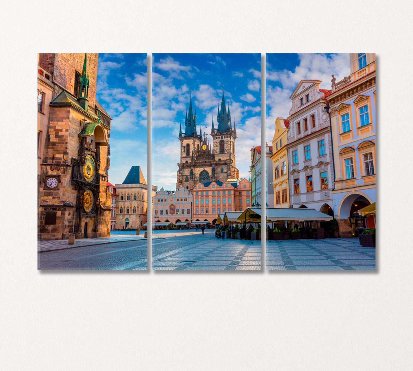 Old Town Square Prague Czech Republic Canvas Print-Canvas Print-CetArt-3 Panels-36x24 inches-CetArt