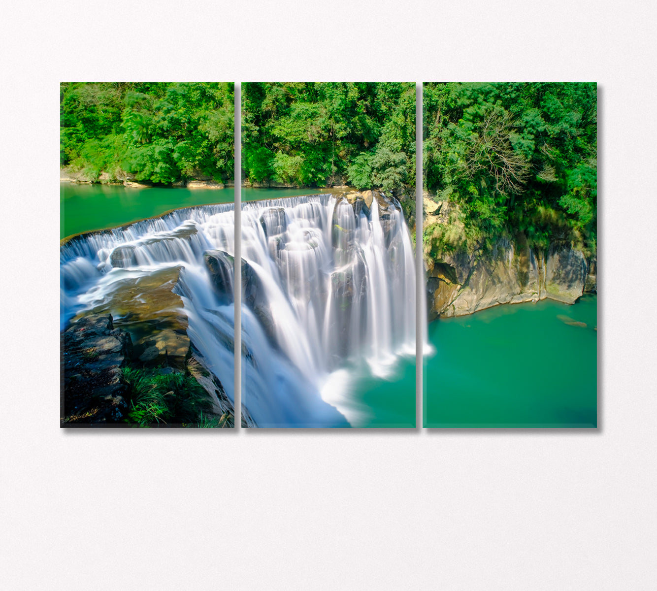 Shifen Waterfall Famous Natural Landscape Taiwan Canvas Print-Canvas Print-CetArt-3 Panels-36x24 inches-CetArt